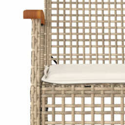 Berkfield 5 Piece Garden Dining Set With Cushions Beige Poly Rattan - thumbnail 5