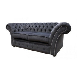 Chesterfield 2 Seater Pimlico Carbon Grey Fabric Sofa Settee Bespoke In Balmoral Style - thumbnail 3
