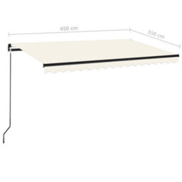 Berkfield Manual Retractable Awning 450X350 Cm Cream - thumbnail 7