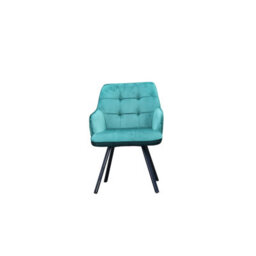 Interior Emporium 2X Swivel Dining Chairs, Padded Velvet Seat, Modern Kitchen, Rotatable Metal Leg ( Green ) - thumbnail 2