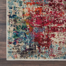 Pink Multi Rug, Stain-Resistant Graphics Rug, 6mm Thick Abstract Rug, Pink Multi Modern Rug For Bedroom-274Cm X 366Cm - thumbnail 6