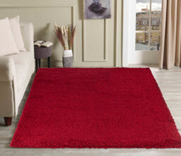 Desire Rugs Plain Living Room Shaggy Area Rugs Red 160X230 Cm - thumbnail 7