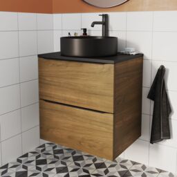 GoodHome Imandra Standard Walnut Effect Wall-Mounted Bathroom Cabinet (H) 600mm (W) 600mm - thumbnail 4