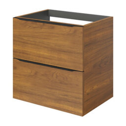 GoodHome Imandra Standard Walnut Effect Wall-Mounted Bathroom Cabinet (H) 600mm (W) 600mm