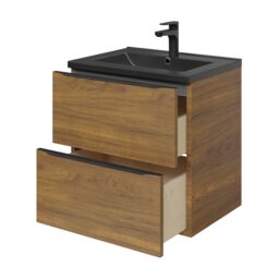GoodHome Imandra Standard Walnut Effect Wall-Mounted Bathroom Cabinet (H) 600mm (W) 600mm - thumbnail 3