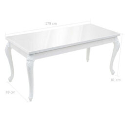Vidaxl Dining Table 179X89X81 Cm High Gloss White - thumbnail 9