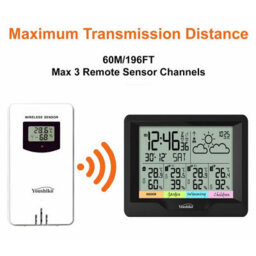 Youshiko Yc9333 (Official 2023 Uk Version), With 3 X Wireless Sensors Weather Station, Radio Controlled Clock - thumbnail 3