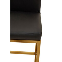 Orsina Black Pu And Gold Finish Bar Chair, Glam Touch Indoor Metal Bar Stool, Footrest Bar Chair - thumbnail 6