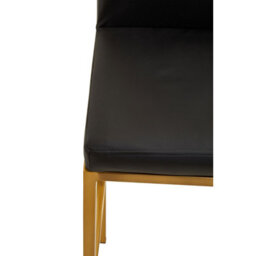 Orsina Black Pu And Gold Finish Bar Chair, Glam Touch Indoor Metal Bar Stool, Footrest Bar Chair - thumbnail 8