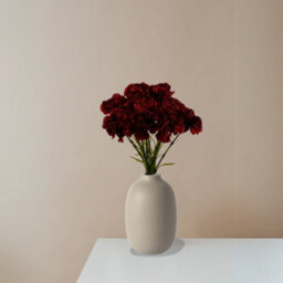 Pegdev - Pdl - Pack Of 12 Artificial Carnation Flowers Red Faux Bouquet Stems For Home Or Wedding Decoration - thumbnail 3