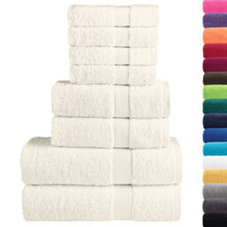 Berkfield Durable 8 Piece Premium Towel Set Solund Cream 600 Gsm