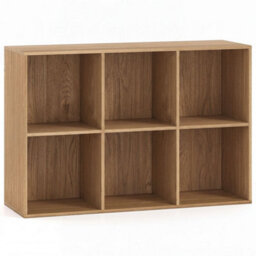 Natural 6 Cube Bookcase Modern Horizontal/vertical Bookshelf Display Rack Organizer - thumbnail 4
