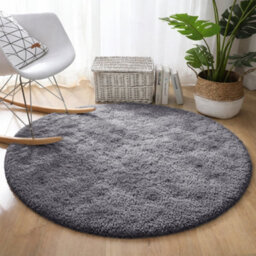 Aspire Homeware Non-Slip Grey Shaggy Rug Soft Fluffy Washable, Round Living Area And Bedroom Rug, (L)120Cm X (W)120Cm - thumbnail 6