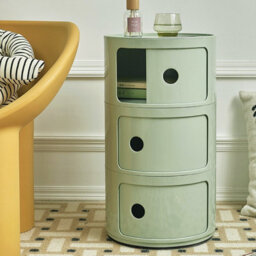 Living And Home Green Cylindrical Multi-Tiered Plastic Bedside Storage Drawers Unit Drawer Bedside Chest 58Cm H - thumbnail 2