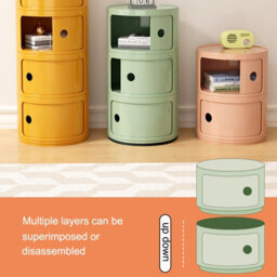 Living And Home Green Cylindrical Multi-Tiered Plastic Bedside Storage Drawers Unit Drawer Bedside Chest 58Cm H - thumbnail 4