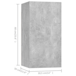 Berkfield Sturdy Tv Cabinets 7 Pcs Concrete Grey 30.5X30X60 Cm Engineered Wood - thumbnail 7