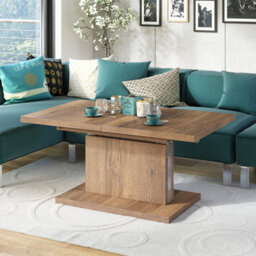Heze Furniture Astrid 70 - 2 In 1 Extending Coffee / Dining Table - Halifax Oak - thumbnail 4