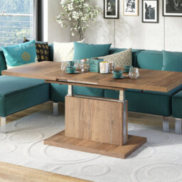 Heze Furniture Astrid 70 - 2 In 1 Extending Coffee / Dining Table - Halifax Oak - thumbnail 5