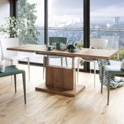 Heze Furniture Astrid 70 - 2 In 1 Extending Coffee / Dining Table - Halifax Oak - thumbnail 3