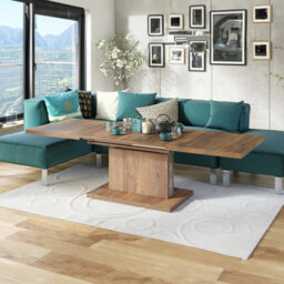 Heze Furniture Astrid 70 - 2 In 1 Extending Coffee / Dining Table - Halifax Oak - thumbnail 1