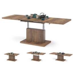 Heze Furniture Astrid 70 - 2 In 1 Extending Coffee / Dining Table - Halifax Oak - thumbnail 2