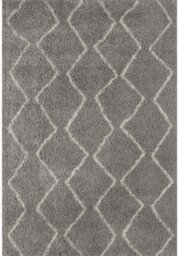 The Rugs Moroccan Shaggy Rugs And Runners Soft Fluffy Wavy Trellis Design High Pile Grey And Ivory Living Room Kitchen Hallway 810 - thumbnail 2