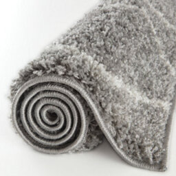 The Rugs Moroccan Shaggy Rugs And Runners Soft Fluffy Wavy Trellis Design High Pile Grey And Ivory Living Room Kitchen Hallway 810 - thumbnail 6
