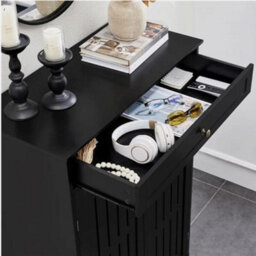 Shoe Storage Cabinet With Drawer  Door 5 Tier Adjustable Shoe Rack For Entryway - thumbnail 6