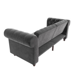 Dorel Felix Chesterfield Sofa Bed In Velvet Grey - thumbnail 4