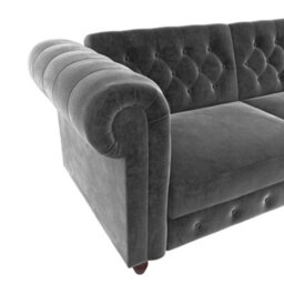 Dorel Felix Chesterfield Sofa Bed In Velvet Grey - thumbnail 3