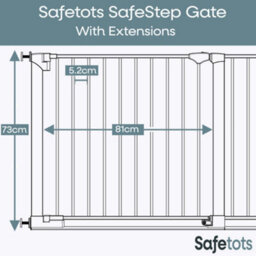 Bettacare Safestep Dog Gate, White, 152Cm - 159Cm, Extra Low Walkthough, 81Cm Extra Wide Doorway, Extra Wide Pet Gate - thumbnail 3