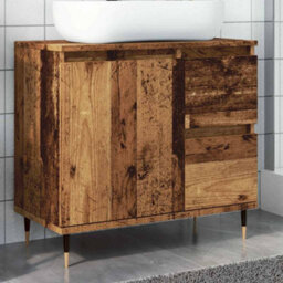 Walplus Bathroom Cabinet Old Wood 65X33X60 Cm Engineered Wood - thumbnail 1