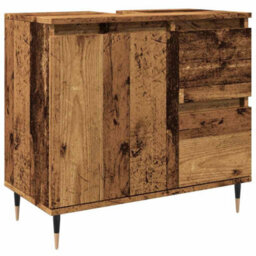 Walplus Bathroom Cabinet Old Wood 65X33X60 Cm Engineered Wood - thumbnail 2