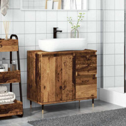 Walplus Bathroom Cabinet Old Wood 65X33X60 Cm Engineered Wood - thumbnail 3
