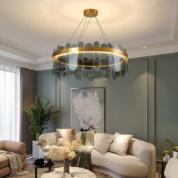 Nordic Smoky Gray Crystal Oval Chandelier Pendant Light Ceiling Light 60 Cm - thumbnail 5