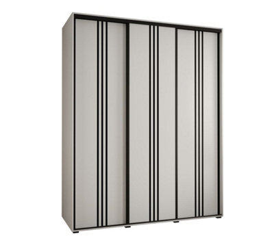 Arte Cannes Vi Sliding Door Wardrobe In White - Premium Laminated Board - Pvc-Finished Edges - W200Cm X H205Cm X D60Cm - image 1