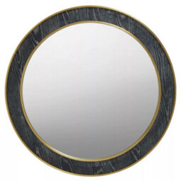 Orsina Lena Wall Mirror, Gold, Black, Grey, Synthetic, Metal, Glass - thumbnail 1