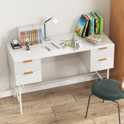 Costway Home Office Desk Computer Desk Study Writing Table Pc Workstation W/ 4 Drawers - thumbnail 5