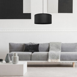 Luminosa Lighting Luminosa Alba Cylindrical Pendant Ceiling Light Black 40Cm - thumbnail 3