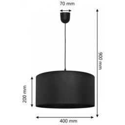 Luminosa Lighting Luminosa Alba Cylindrical Pendant Ceiling Light Black 40Cm - thumbnail 2