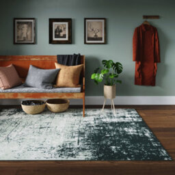 Loomed Emerald Green Distressed Abstract Living Room Rug 120X170Cm - thumbnail 1