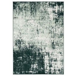 Loomed Emerald Green Distressed Abstract Living Room Rug 120X170Cm - thumbnail 6