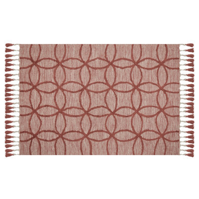 Beliani Rug Kirsehir Red 140 X 200 Cm Cotton - image 1