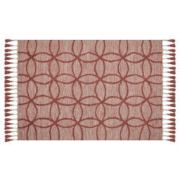 Beliani Rug Kirsehir Red 140 X 200 Cm Cotton