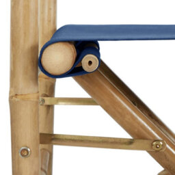 Vidaxl Folding Director's Chairs 2 Pcs Blue Bamboo And Fabric - thumbnail 7