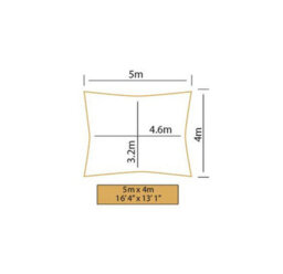 Kookaburra 5M X 4M Rectangle Waterproof Silver Garden Patio Sun Shade Sail Canopy 98% Uv Block With Free Rope - thumbnail 5