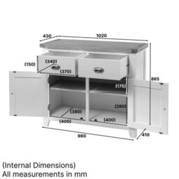 The Furniture Market Downton Grey Painted Medium 2 Drawer 2 Door Sideboard - thumbnail 8