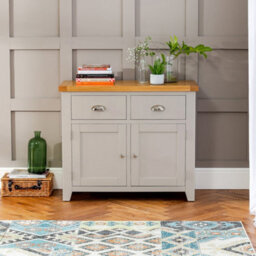 The Furniture Market Downton Grey Painted Medium 2 Drawer 2 Door Sideboard - thumbnail 2