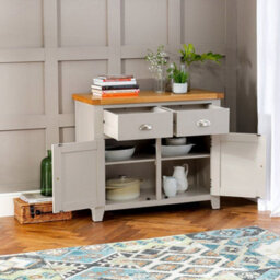 The Furniture Market Downton Grey Painted Medium 2 Drawer 2 Door Sideboard - thumbnail 4