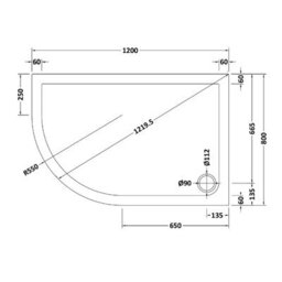 Nes Home Lh 1200 X 800mm Offset Brushed Brass Framed Quadrant Shower Enclosure  & Tray - thumbnail 9